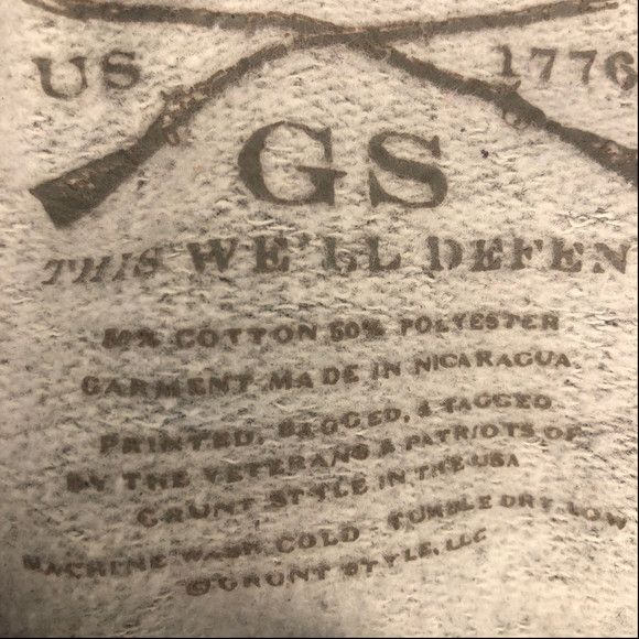 Grunt Style Gray Hoodie Vintage Look Kangaroo Pocket Size XL - Picture 12 of 12